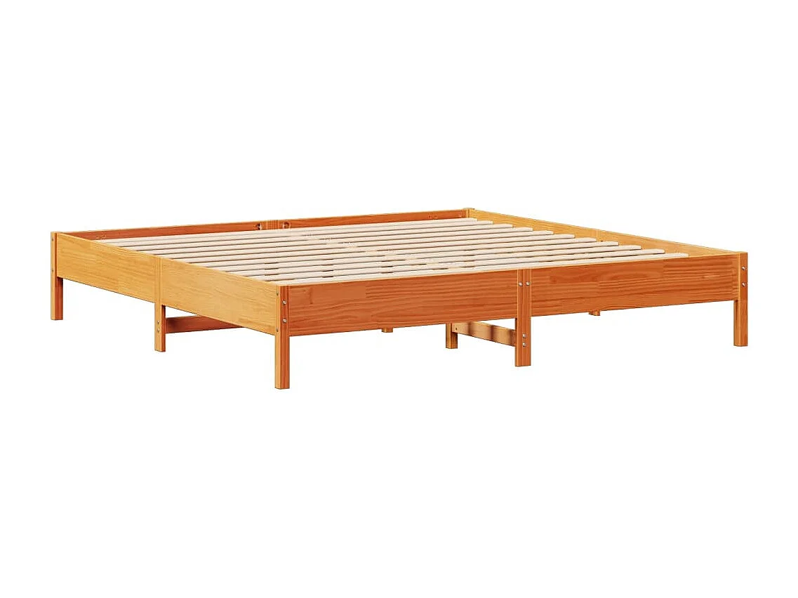 Letto senza Materasso Marrone Cera 180x200 cm in Legno di Pino