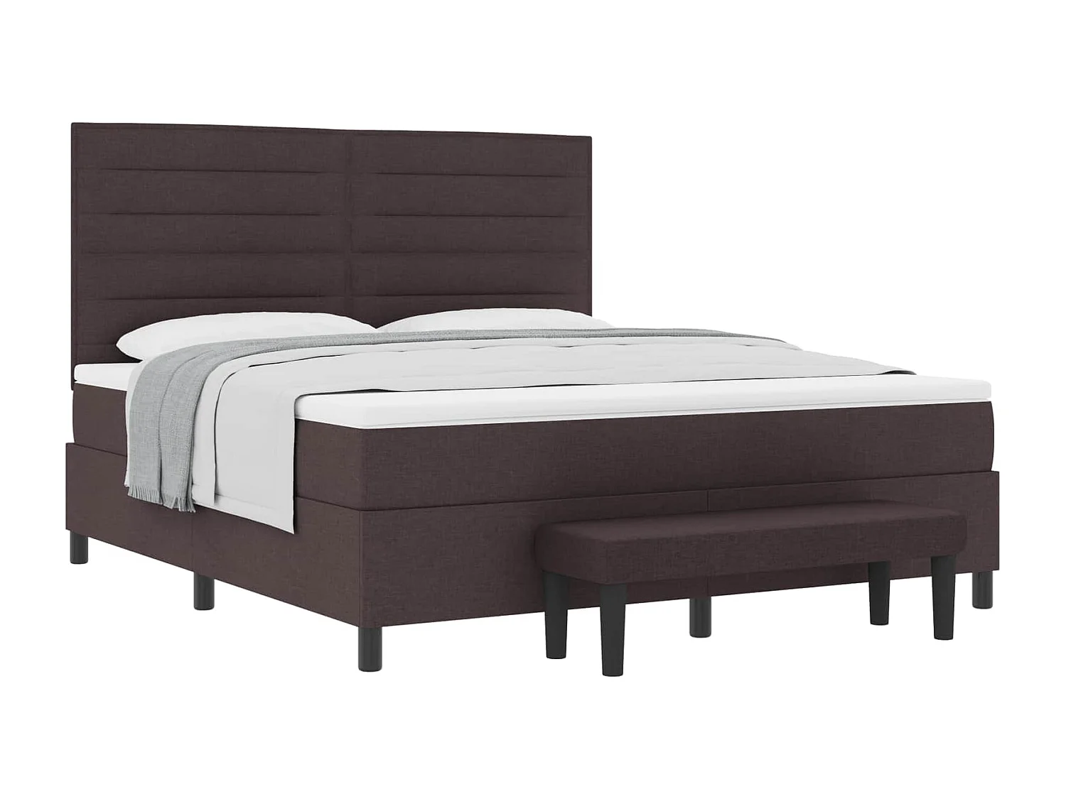 Boxspringbett mit Matratze Dunkelbraun 180 x 200 cm Stoff