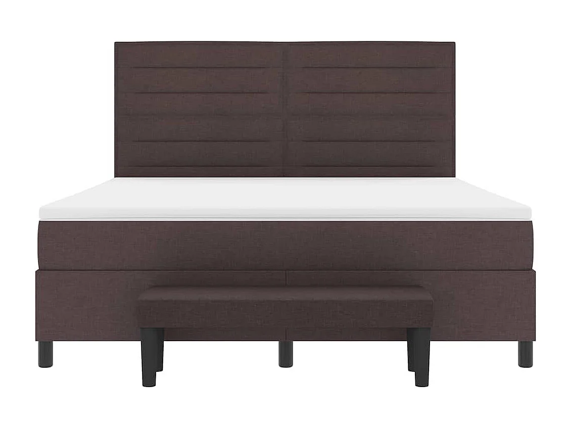 Boxspringbett mit Matratze Dunkelbraun 180 x 200 cm Stoff