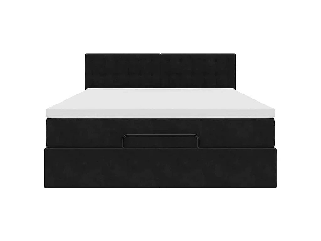 Ottoman bed met matras 140x200cm fluweel zwart