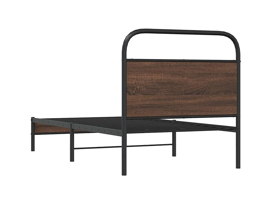 Bettgestell ohne Matratze 90x190 cm Braun Eichen-Optik