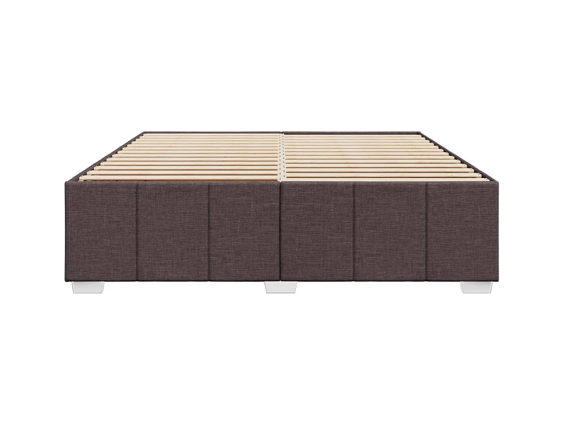 Cadre de lit sans matelas marron foncé 180x200 cm tissu