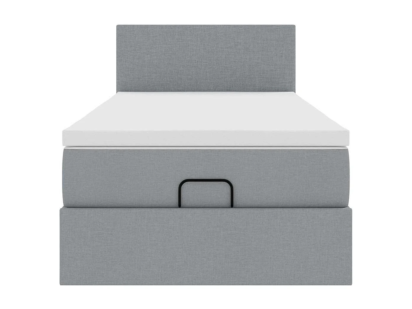 Ottoman bed met matras en LED's 100x200 cm stof lichtgrijs