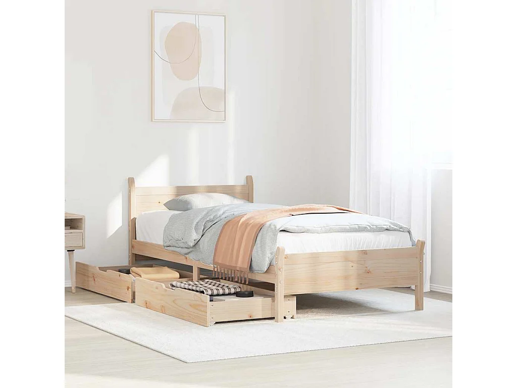 Cadre de lit sans matelas 90x190 cm bois de pin massif