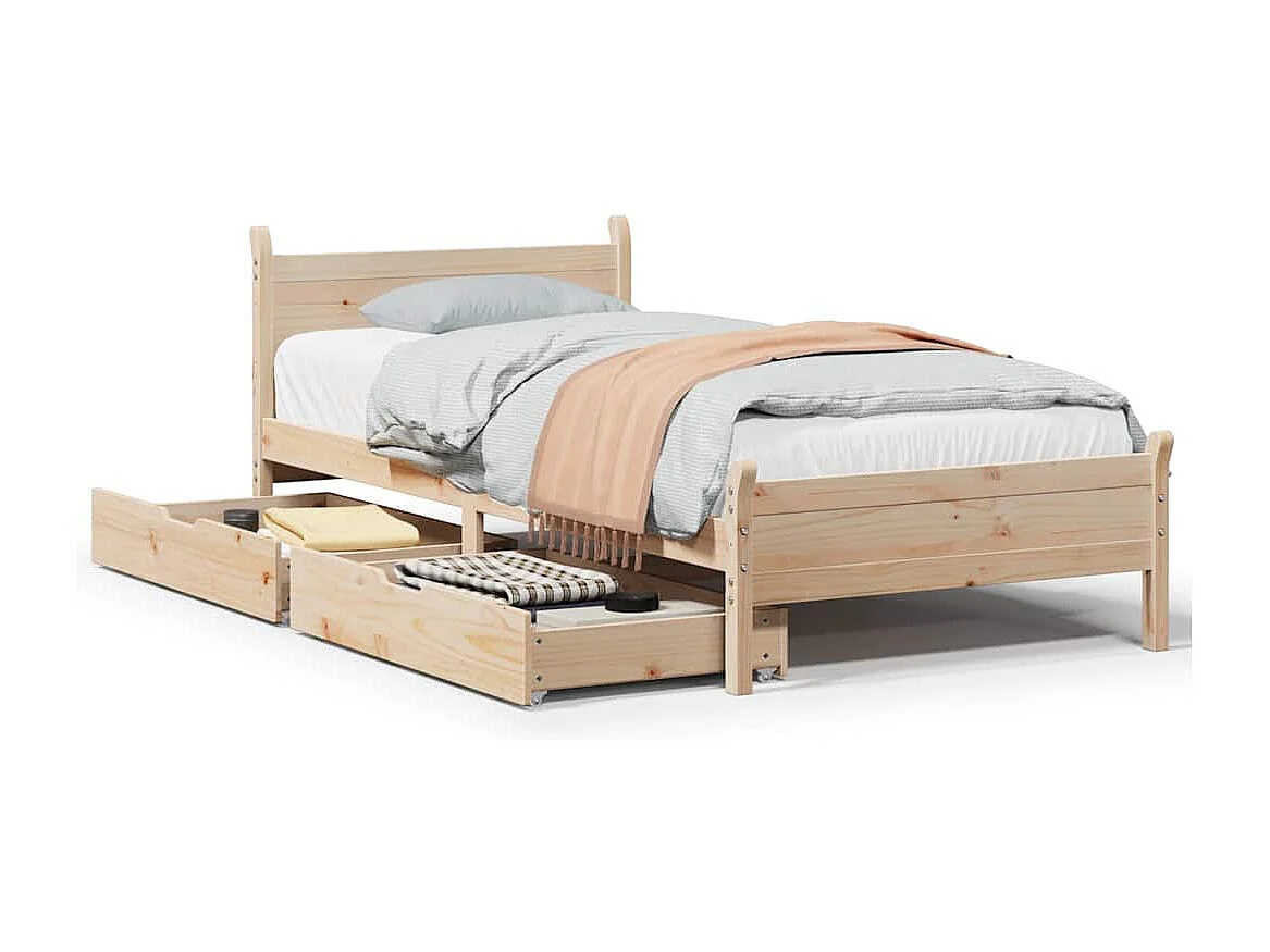 Cadre de lit sans matelas 90x190 cm bois de pin massif