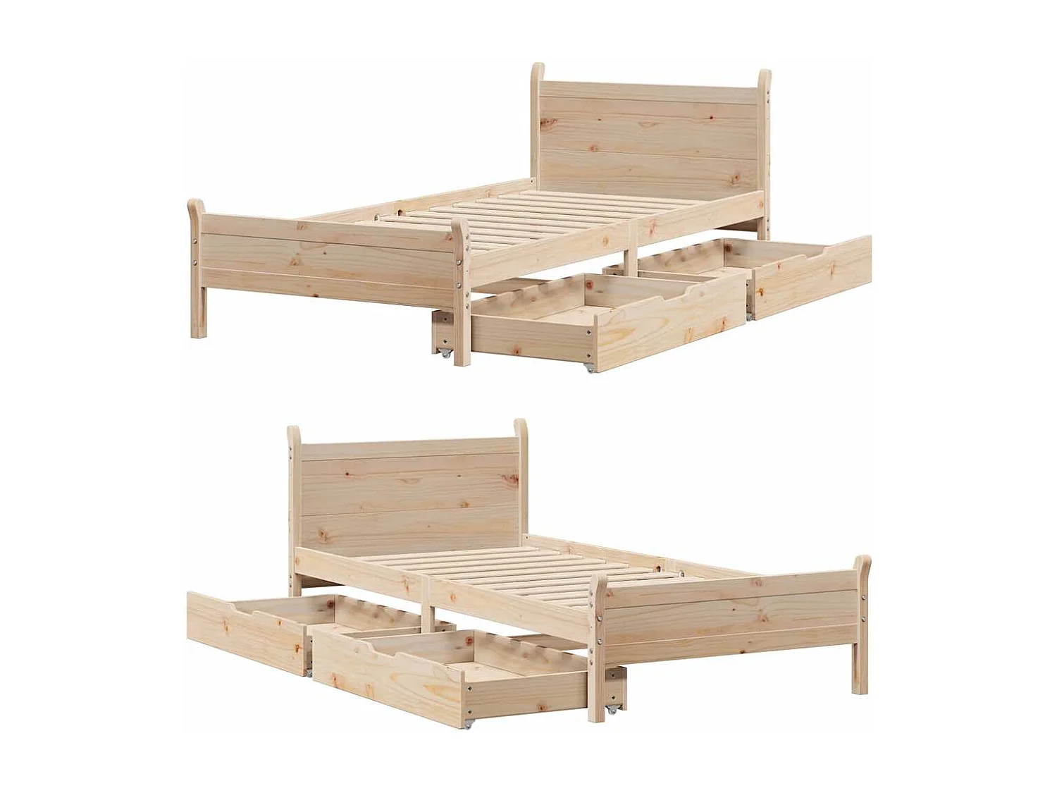 Cadre de lit sans matelas 90x190 cm bois de pin massif