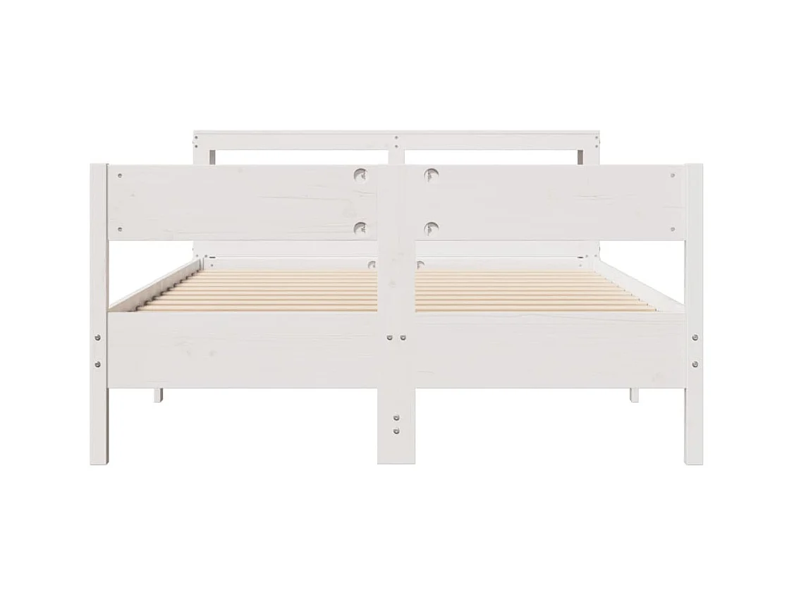 Cadre de lit sans matelas blanc 140x190 cm bois de pin massif