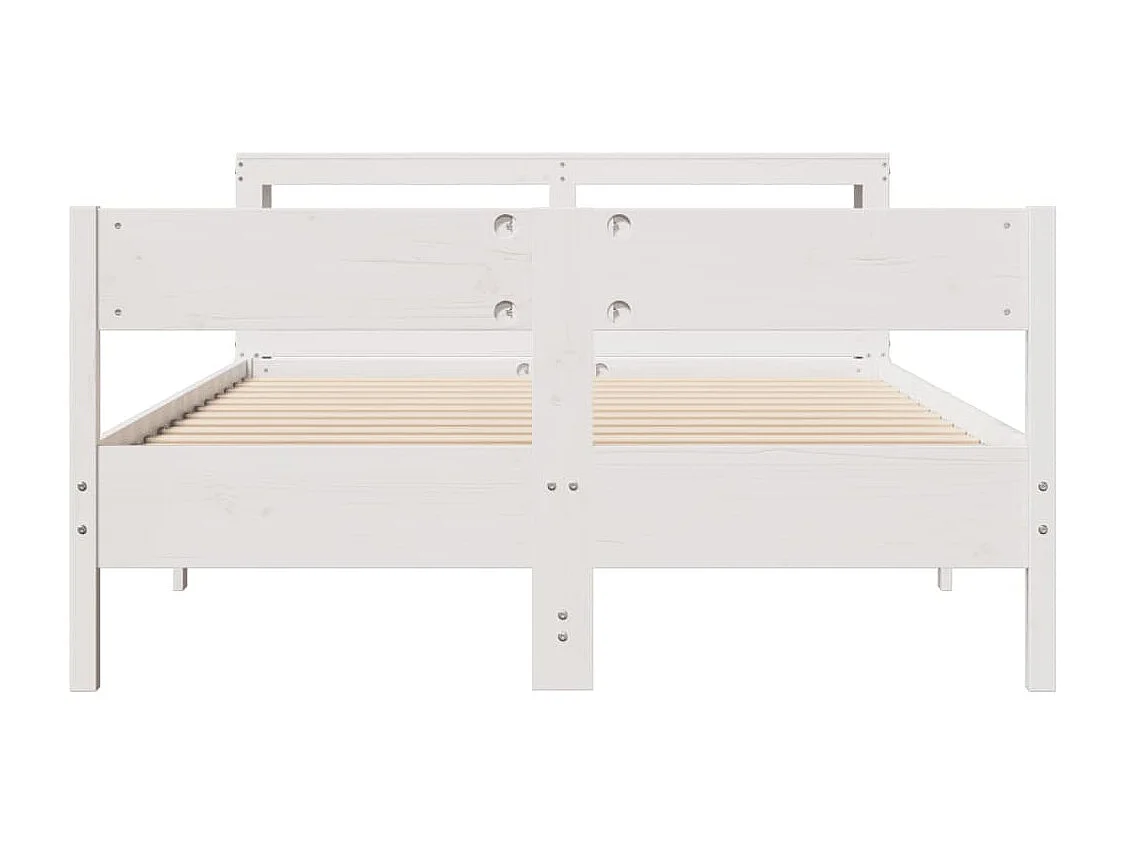 Cadre de lit sans matelas blanc 140x190 cm bois de pin massif