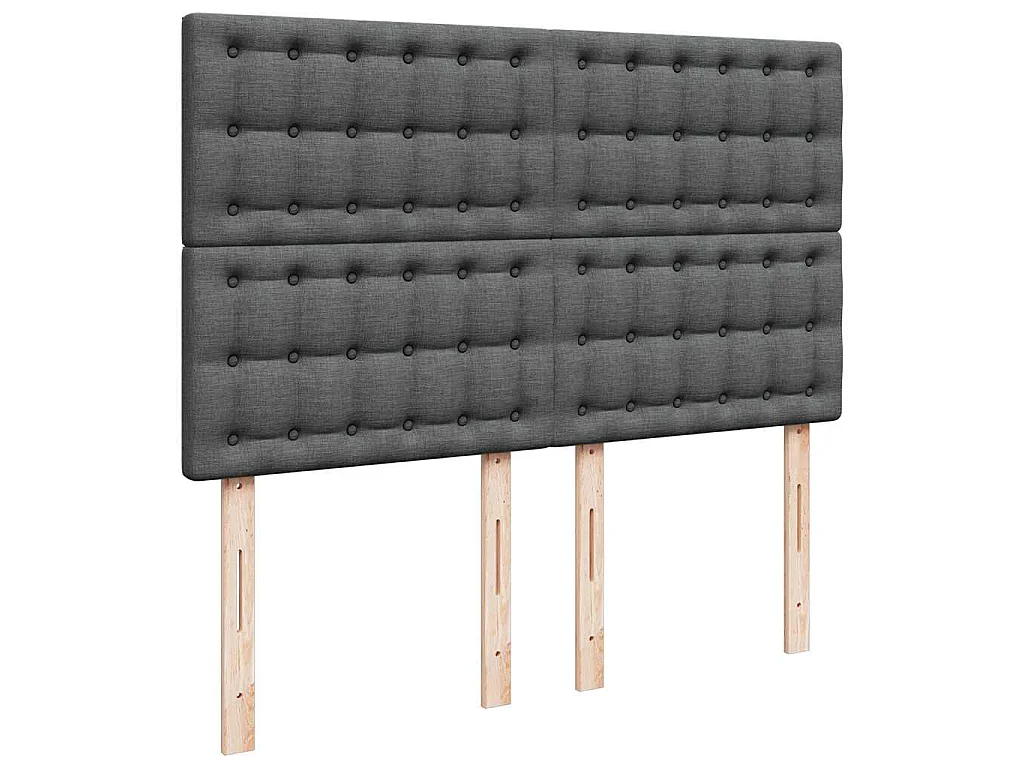 Estrutura de cama otomana com colchão 140x190cm cinzento escuro