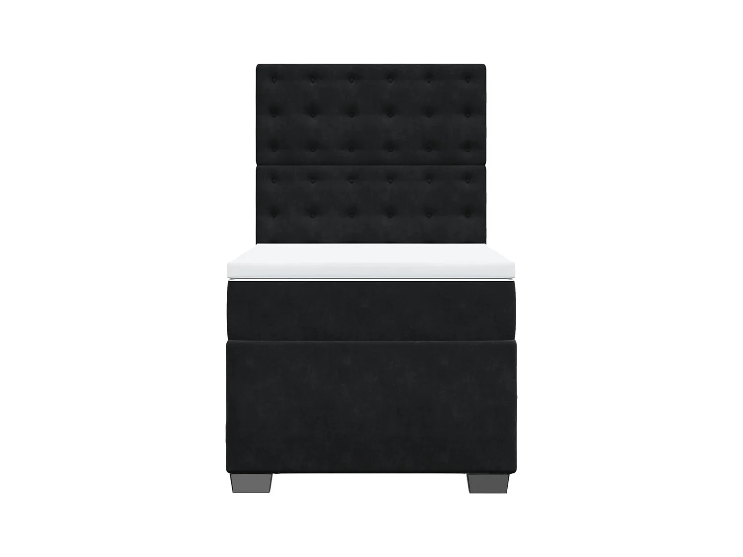 Giroletto a Molle con Materasso Nero 100x200 cm in Velluto