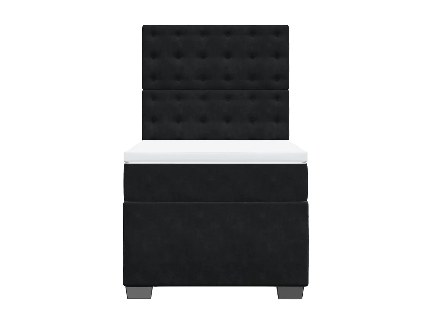 Boxspringbett mit Matratze Schwarz 100x200 cm Samt