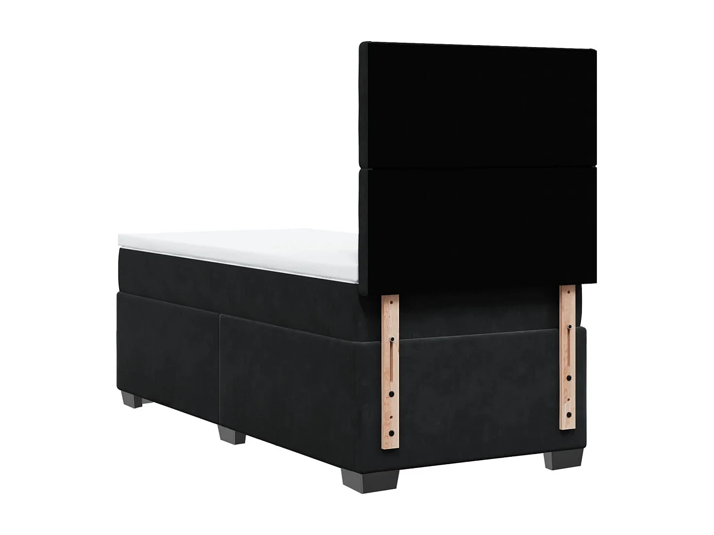 Boxspringbett mit Matratze Schwarz 100x200 cm Samt