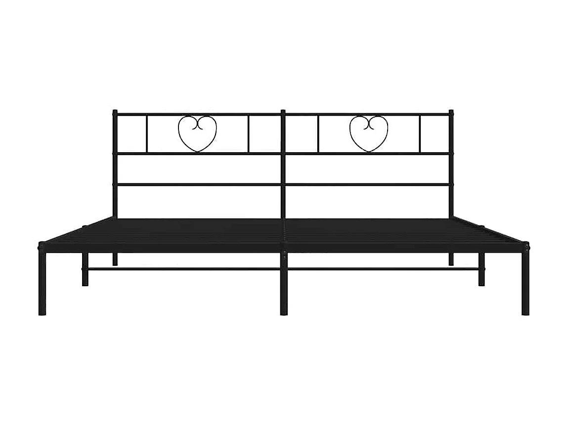 Bedframe met hoofdbord metaal zwart 180x200 cm