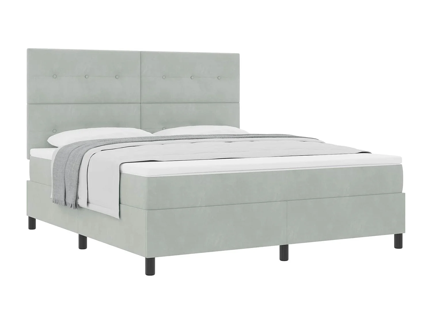 Boxspringbed met matras Lichtgrijs 180 x 200 cm Stof