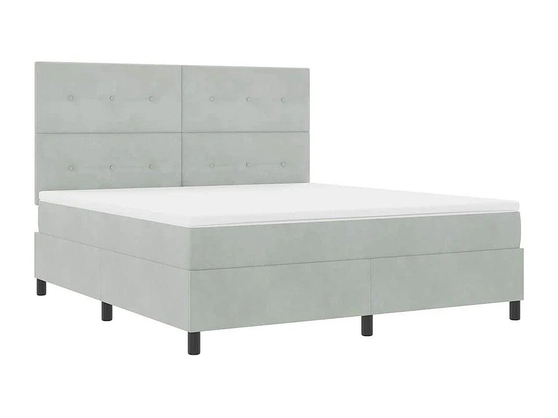 Boxspringbed met matras Lichtgrijs 180 x 200 cm Stof