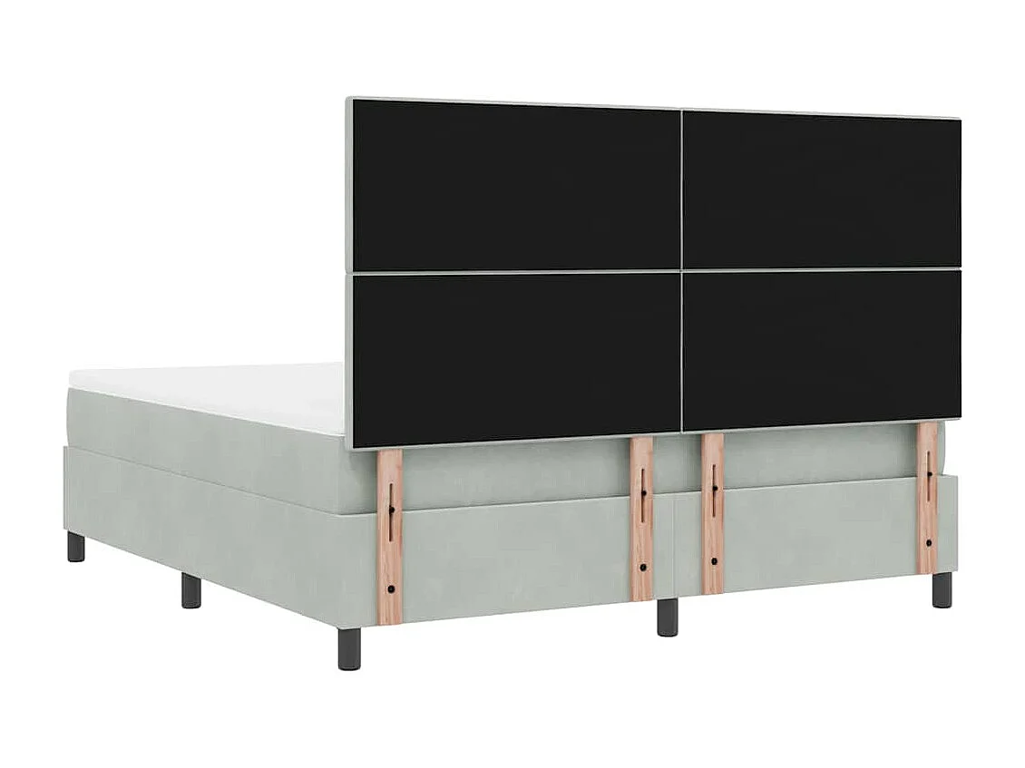 Boxspringbed met matras Lichtgrijs 180 x 200 cm Stof