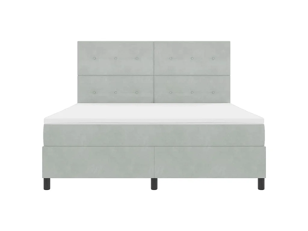 Boxspringbed met hoofdeinde Lichtgrijs 180 x 200 cm Fluweel