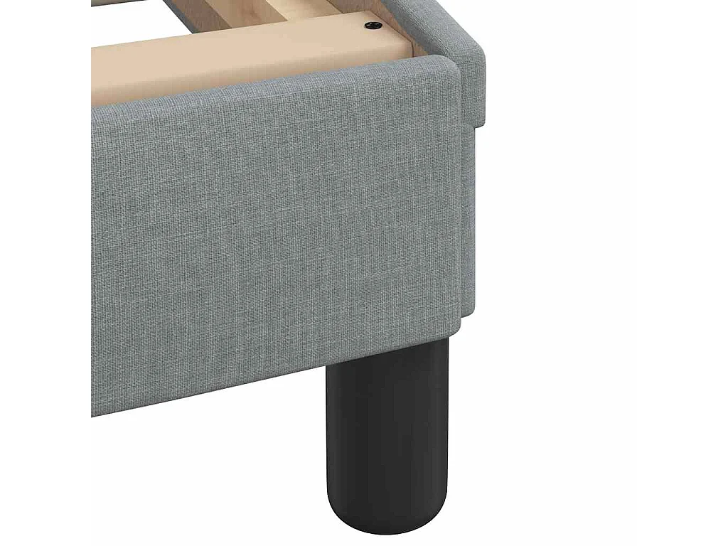 Lit avec matelas Hanko gris clair 140x190 cm tissu