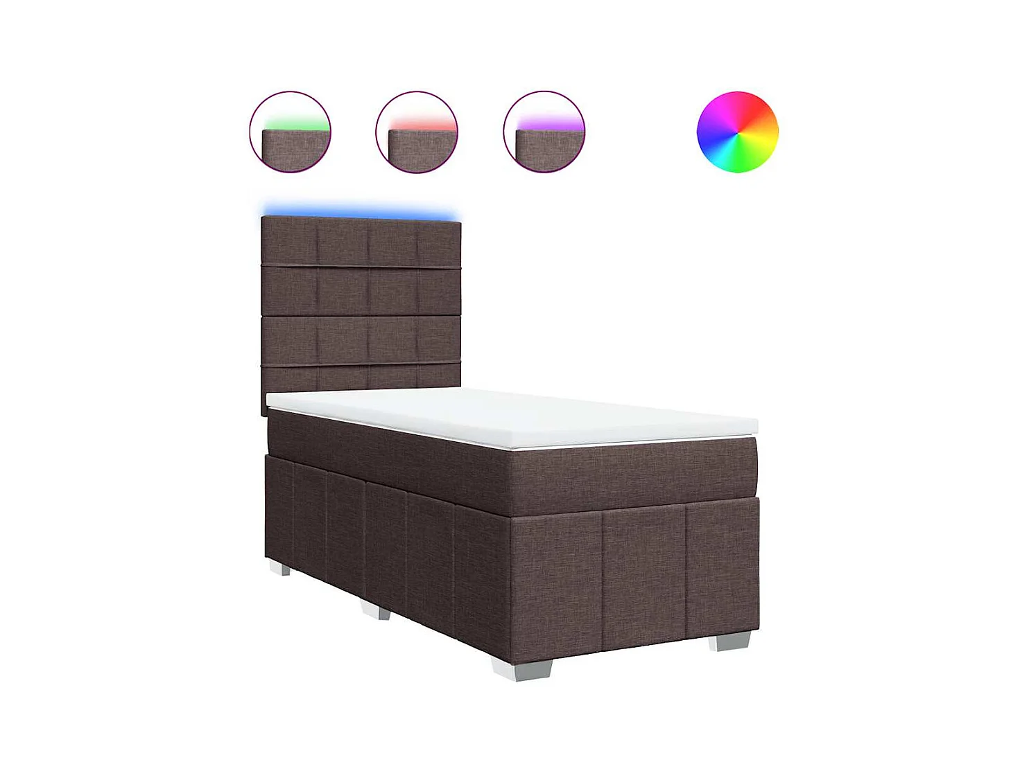 Sommier à lattes de lit avec matelas Marron foncé 90x200 cm
