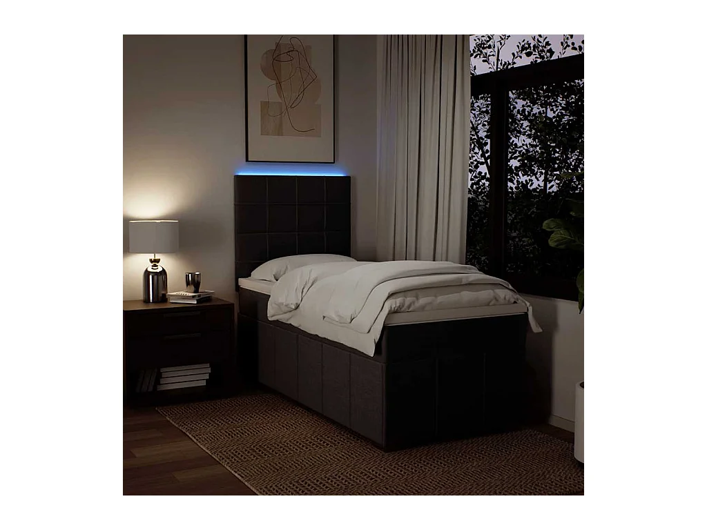 Sommier à lattes de lit avec matelas Marron foncé 90x200 cm