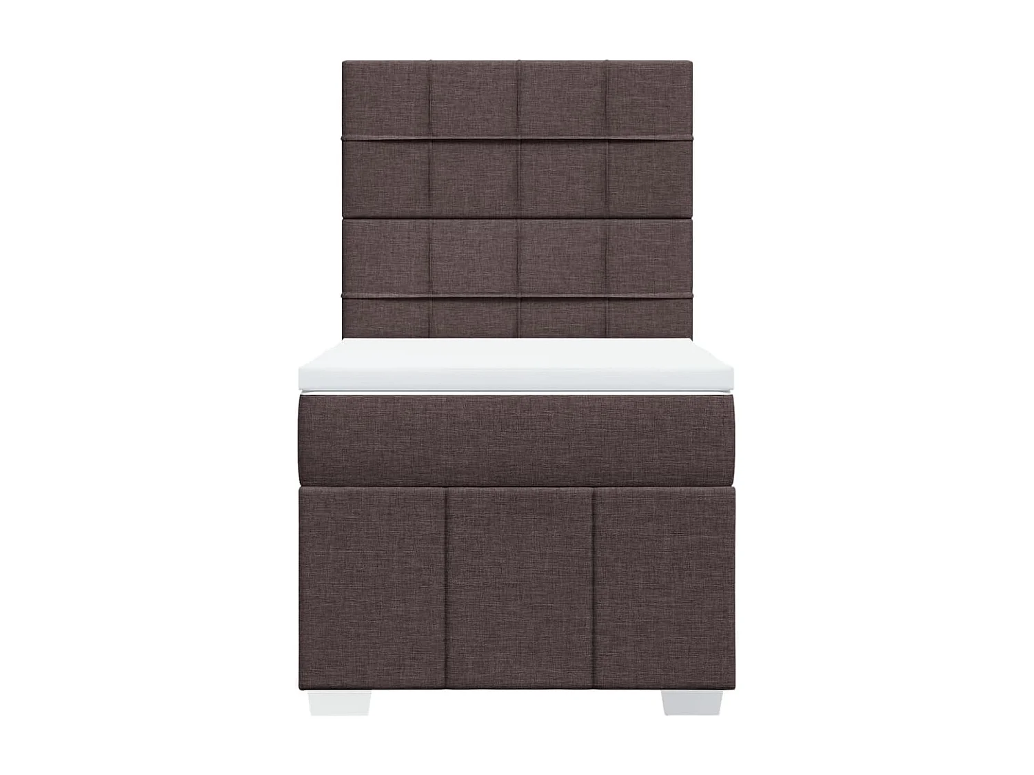 Giroletto a Molle con Materasso Marrone Scuro 90x200 cm Tessuto