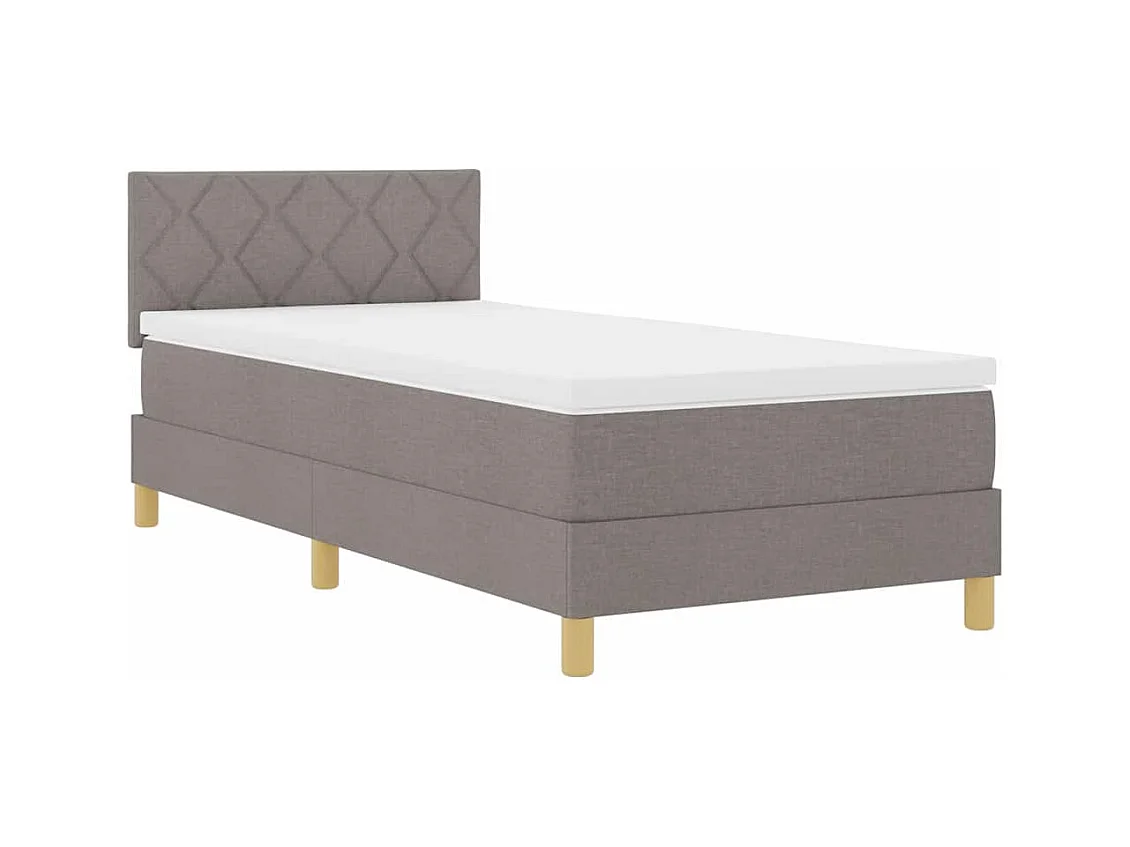 Boxspringbett mit Matratze mit Matratze Taupe 90 x 200 cm Stoff