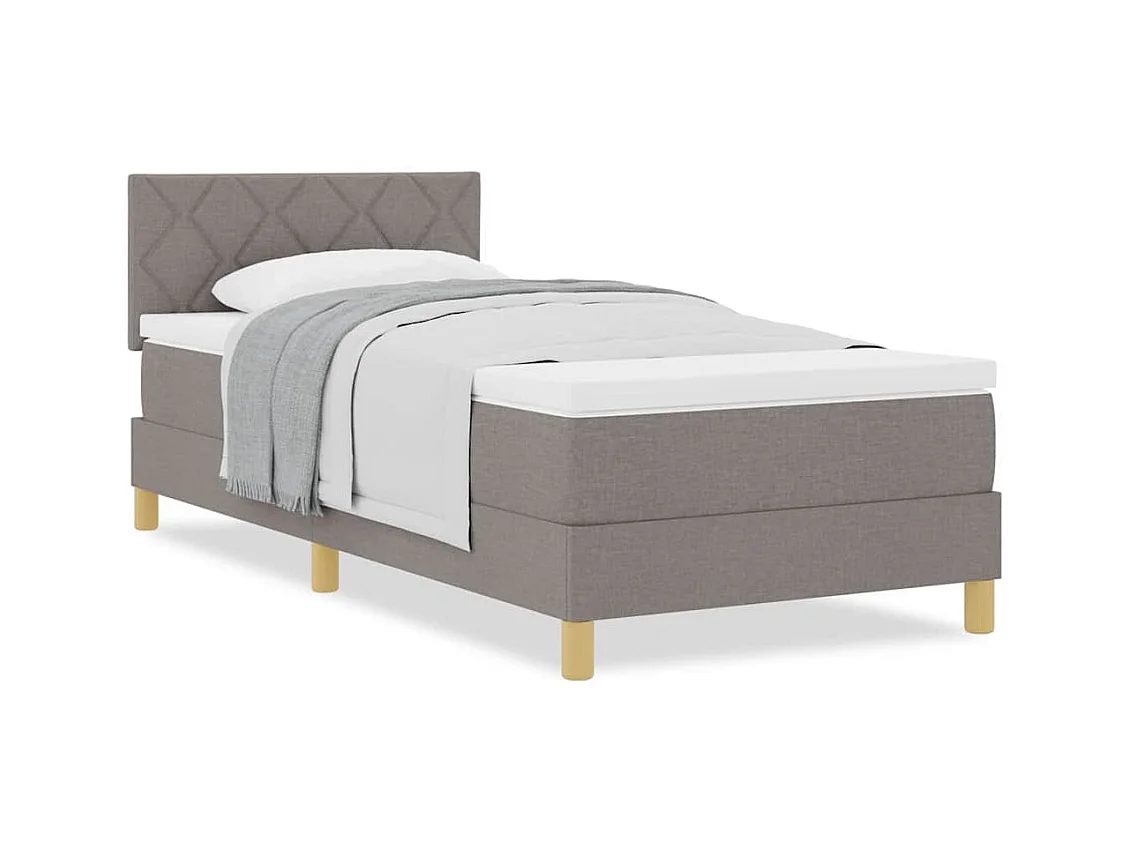 Boxspringbett mit Matratze mit Matratze Taupe 90 x 200 cm Stoff