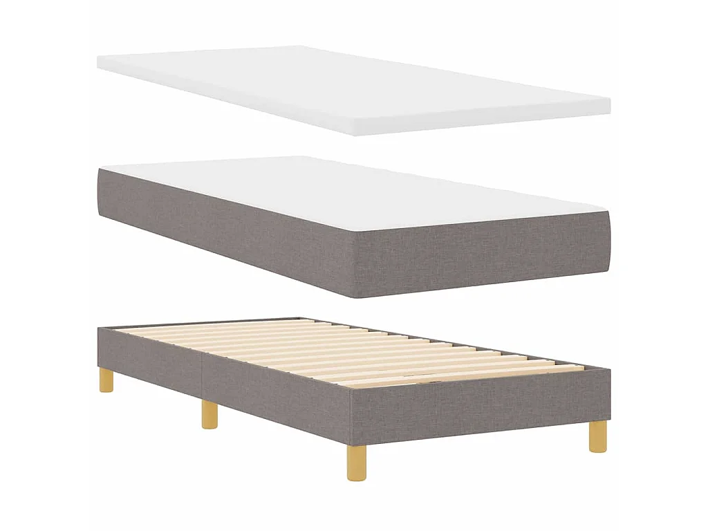 Boxspringbed met kussen met hoofdeinde Taupe 90 x 200 cm Stof
