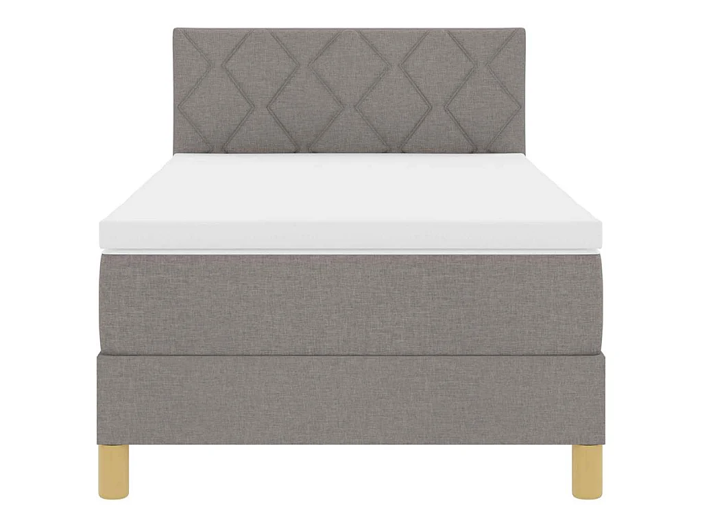 Boxspringbed met kussen met hoofdeinde Taupe 90 x 200 cm Stof
