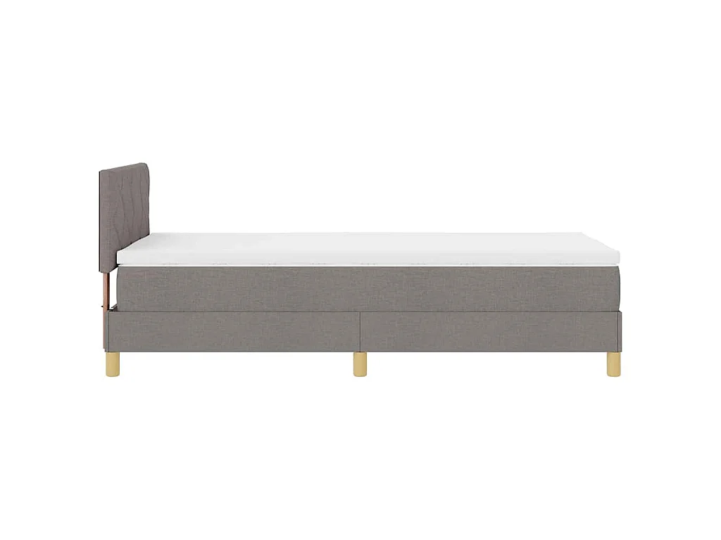 Boxspringbed met kussen met hoofdeinde Taupe 90 x 200 cm Stof