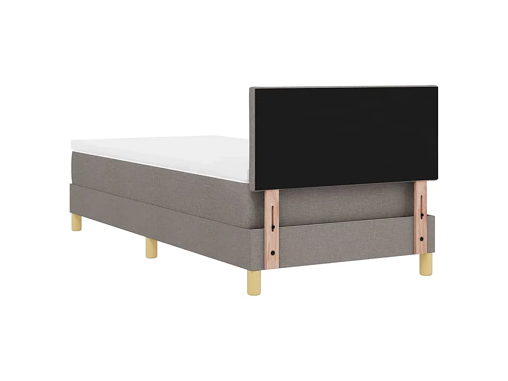 Boxspringbed met kussen met hoofdeinde Taupe 90 x 200 cm Stof