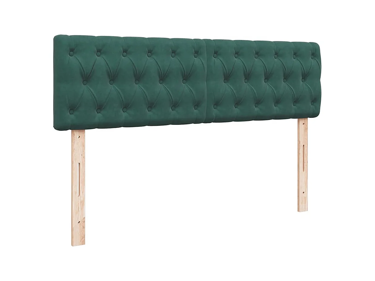 Cadre de lit ottoman avec matelas vert foncé 140x200 cm velours