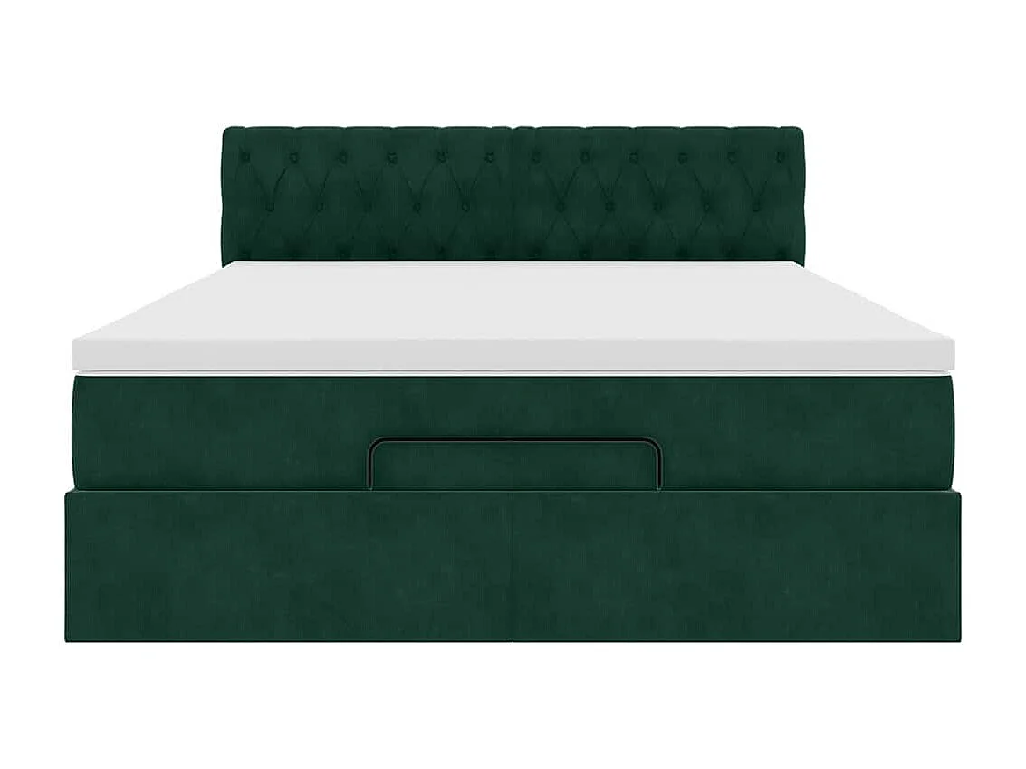 Struttura Letto Pouf con Materasso 140x200 cm in Velluto