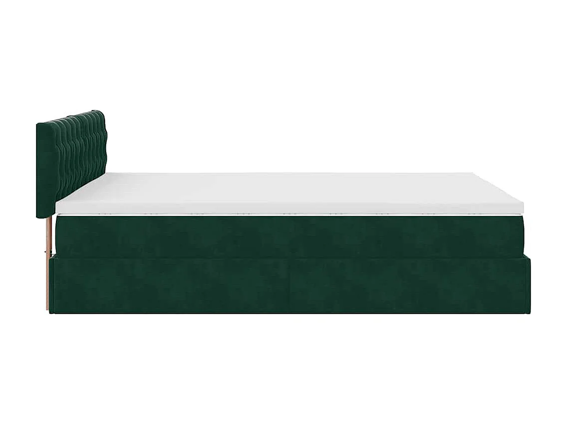 Struttura Letto Pouf con Materasso 140x200 cm in Velluto