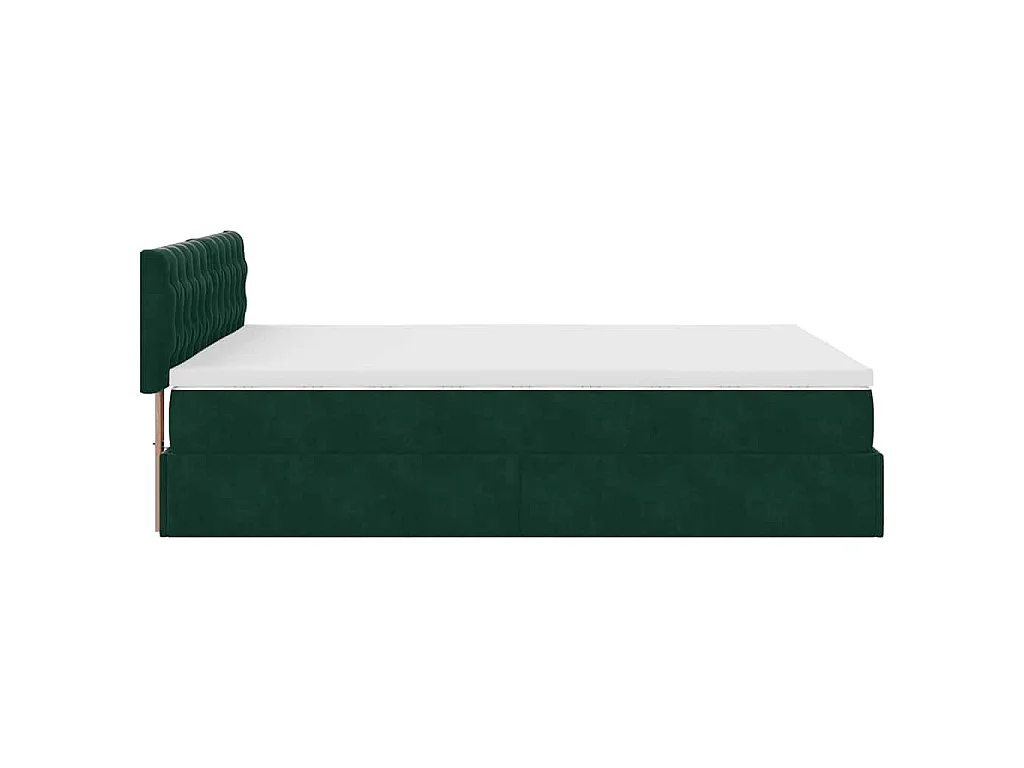 Estructura de cama otomana con colchón verde oscuro 140x200 cm