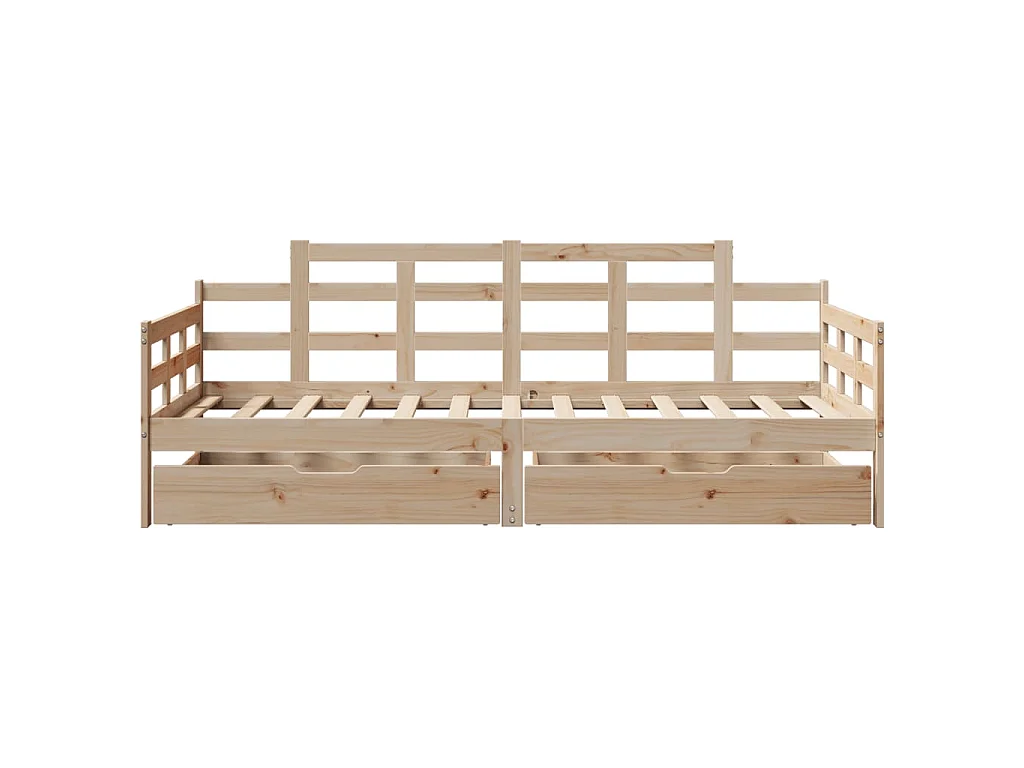 Lit de jour avec tiroirs sans matelas 90x190 cm bois massif