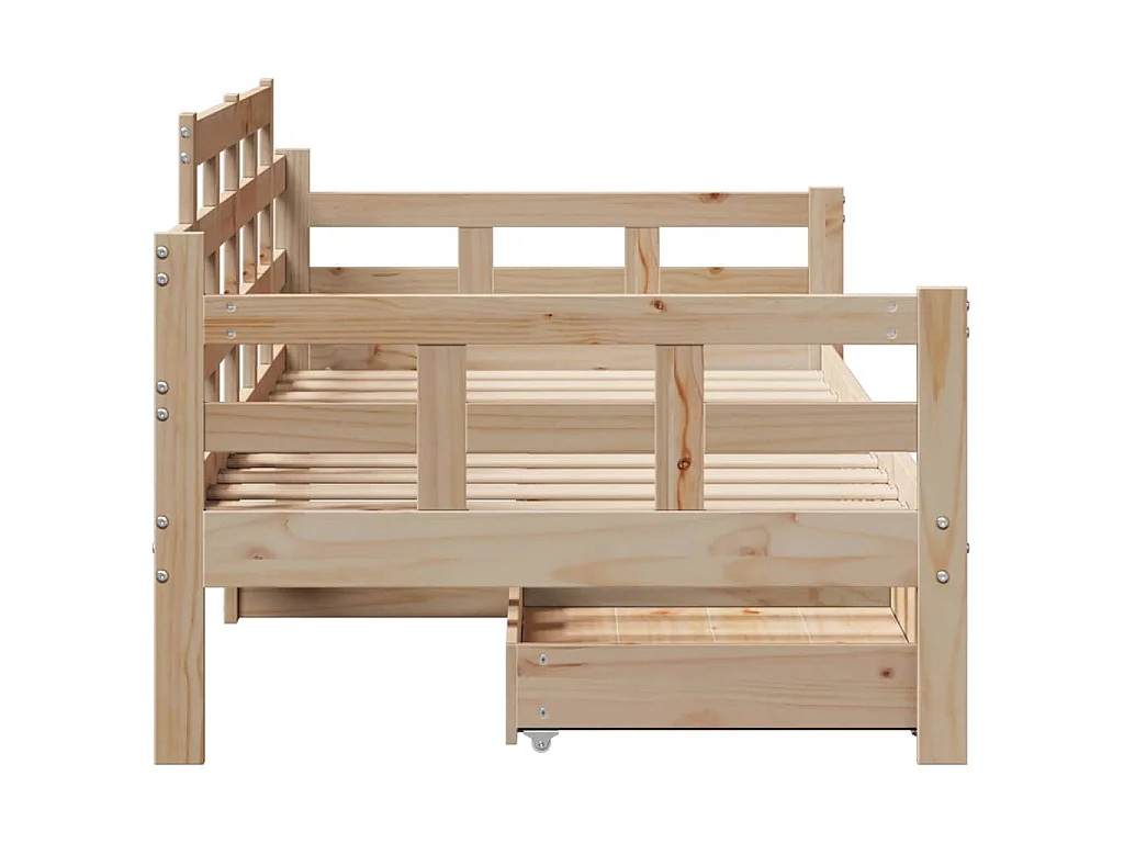Lit de jour avec tiroirs sans matelas 90x190 cm bois massif