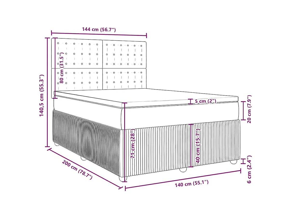 Boxspring met matras fluweel zwart 140x200 cm