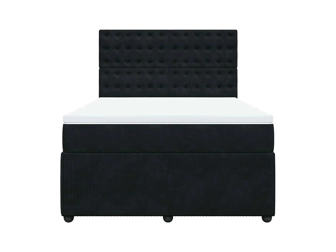 Boxspring met matras fluweel zwart 140x200 cm