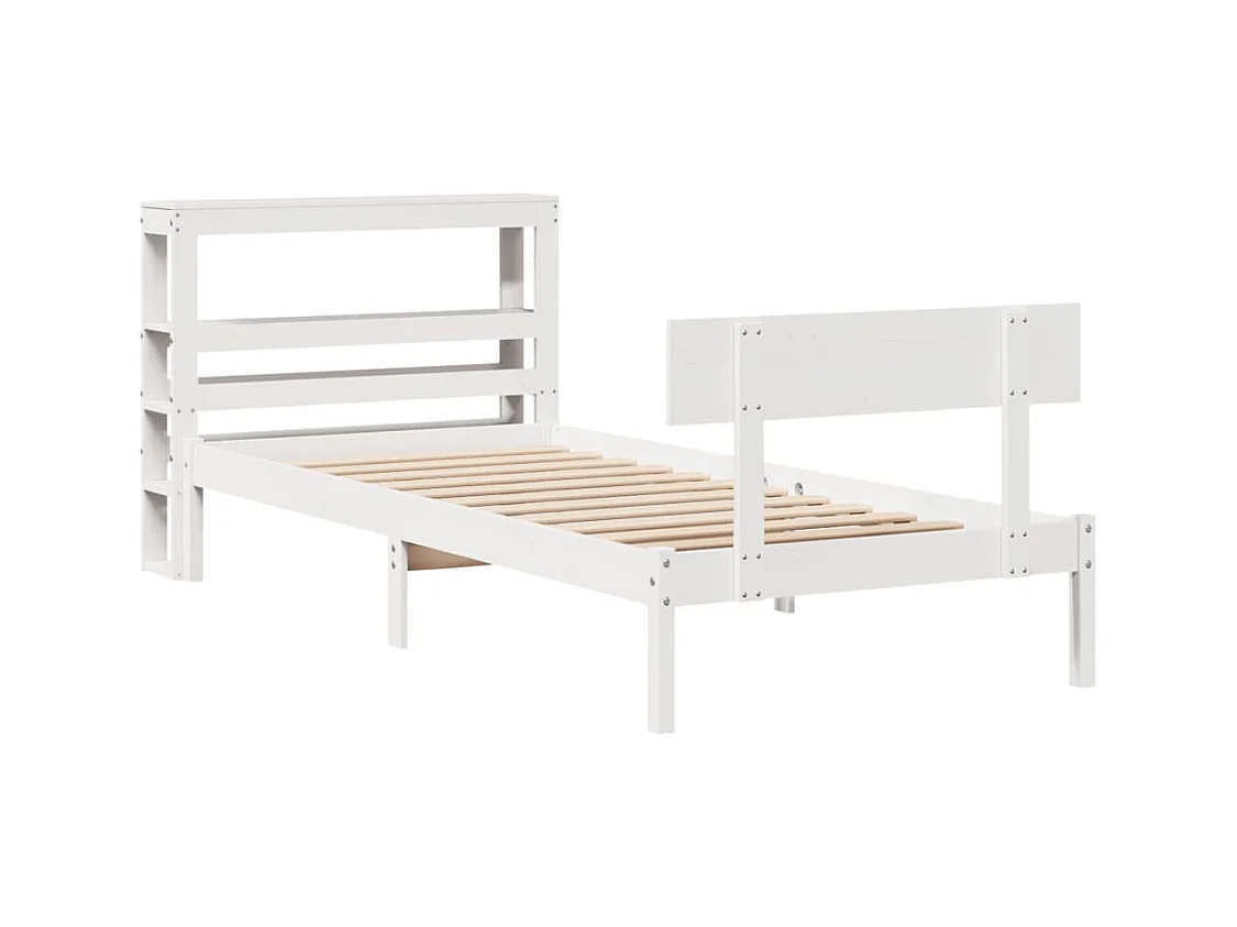 Cadre de lit sans matelas blanc 90x200 cm bois de pin massif