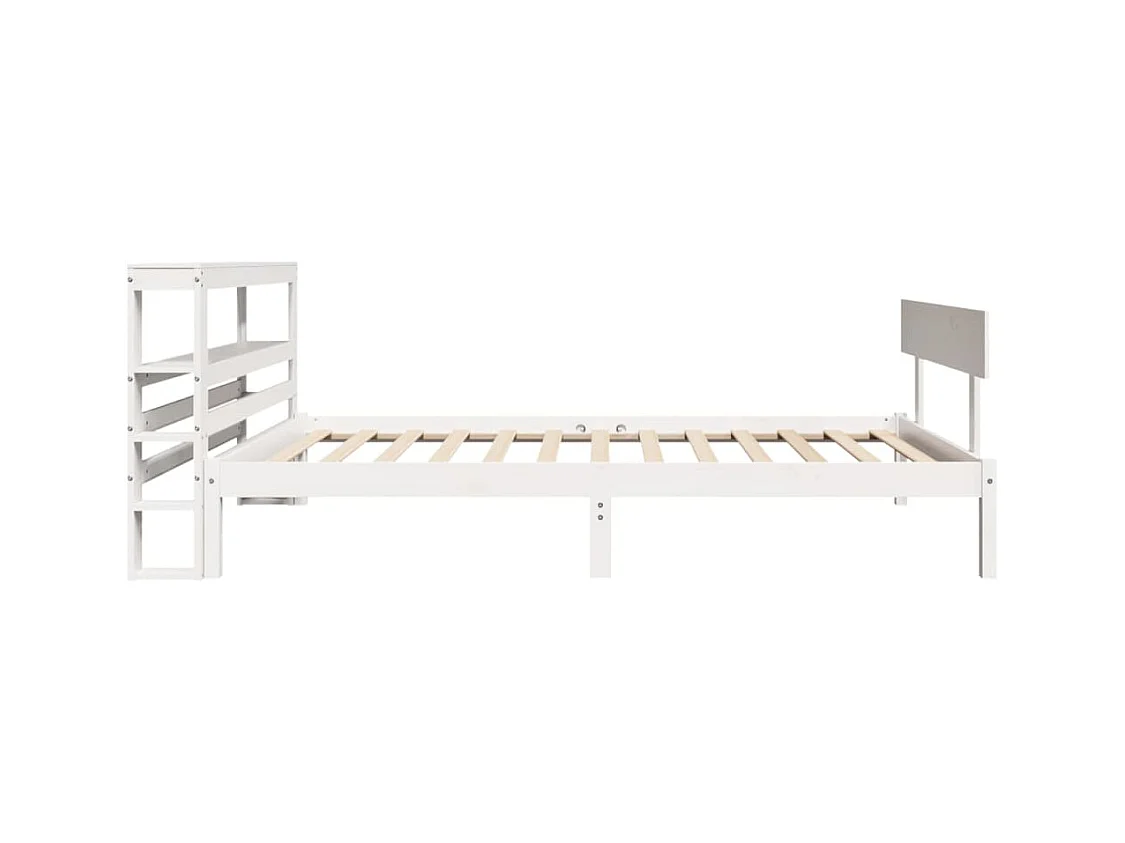 Cadre de lit sans matelas blanc 90x200 cm bois de pin massif