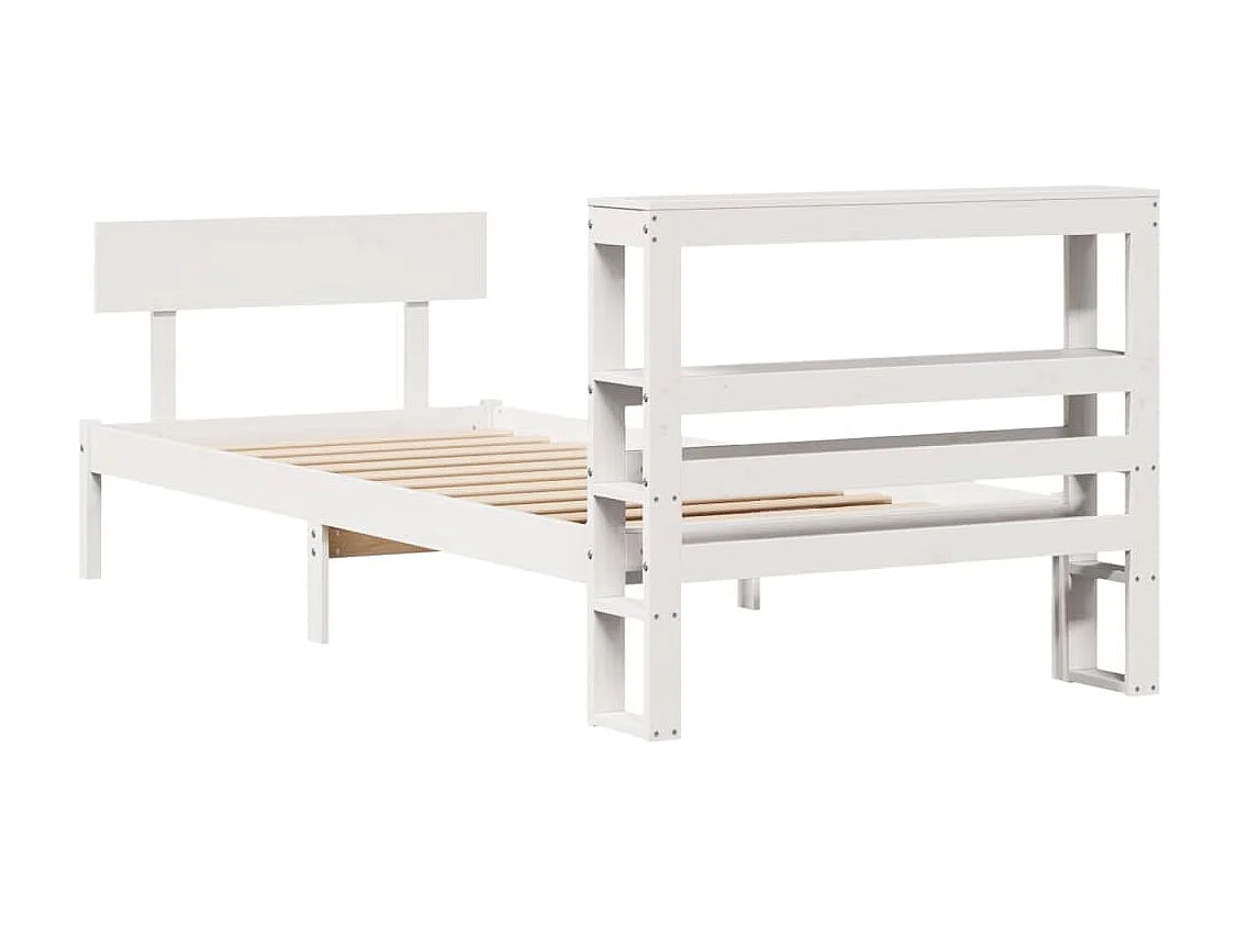 Cadre de lit sans matelas blanc 90x200 cm bois de pin massif