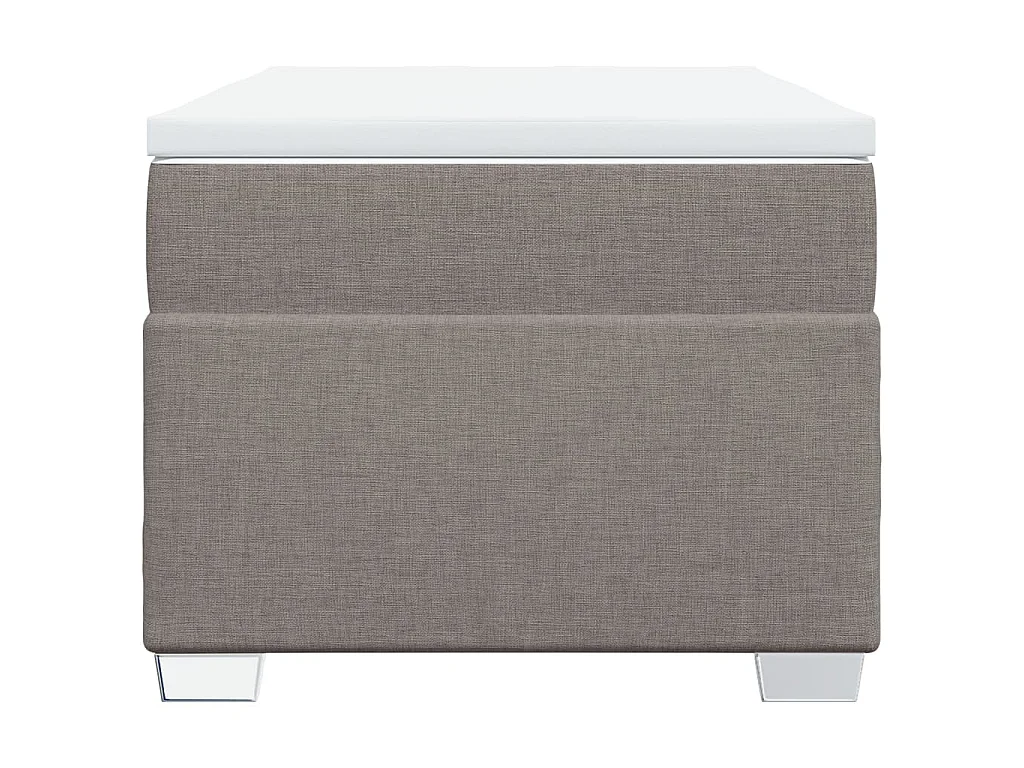Cama box spring con colchón tela gris taupe 90x200 cm