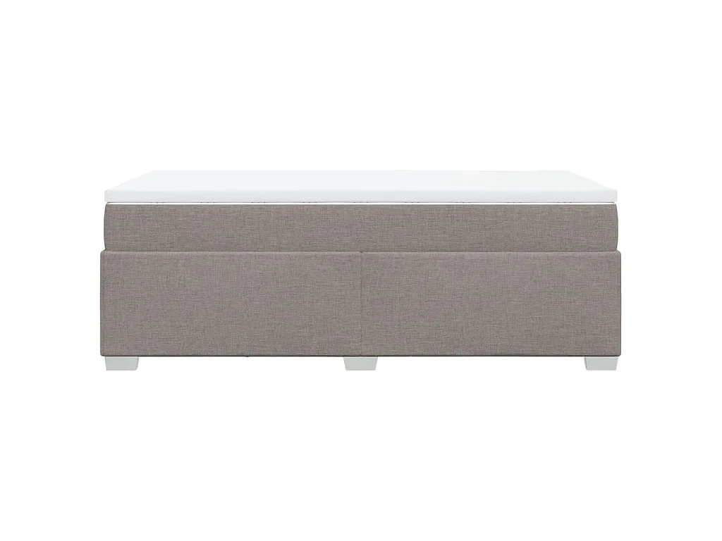 Cama box spring con colchón tela gris taupe 90x200 cm