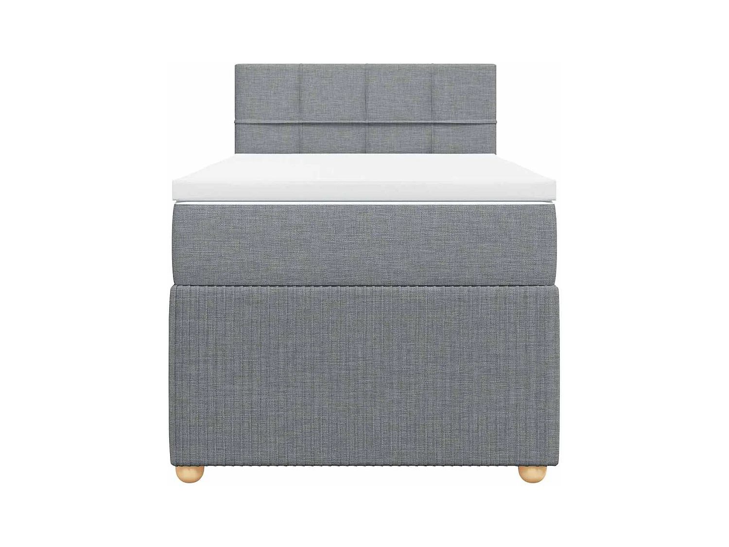 Boxspringbett mit Matratze Hellgrau 90x190 cm Stoff