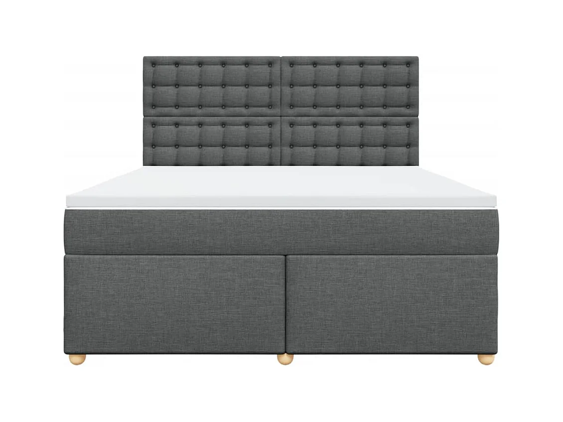 Sommier à lattes de lit avec matelas Gris foncé 180x200cm Tissu