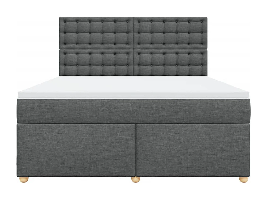 Sommier à lattes de lit avec matelas Gris foncé 180x200cm Tissu