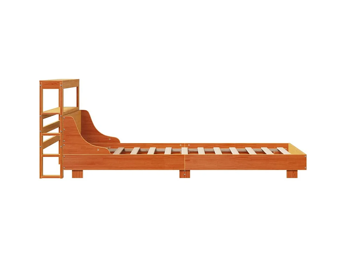 Cama sem colchão 100x200 cm pinho maciço castanho-mel