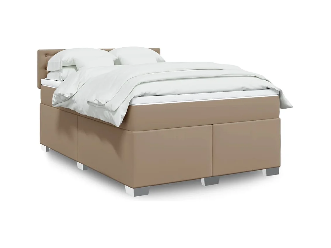 Boxspringbett Matratze Cappuccino-Braun 140x200cm Kunstleder