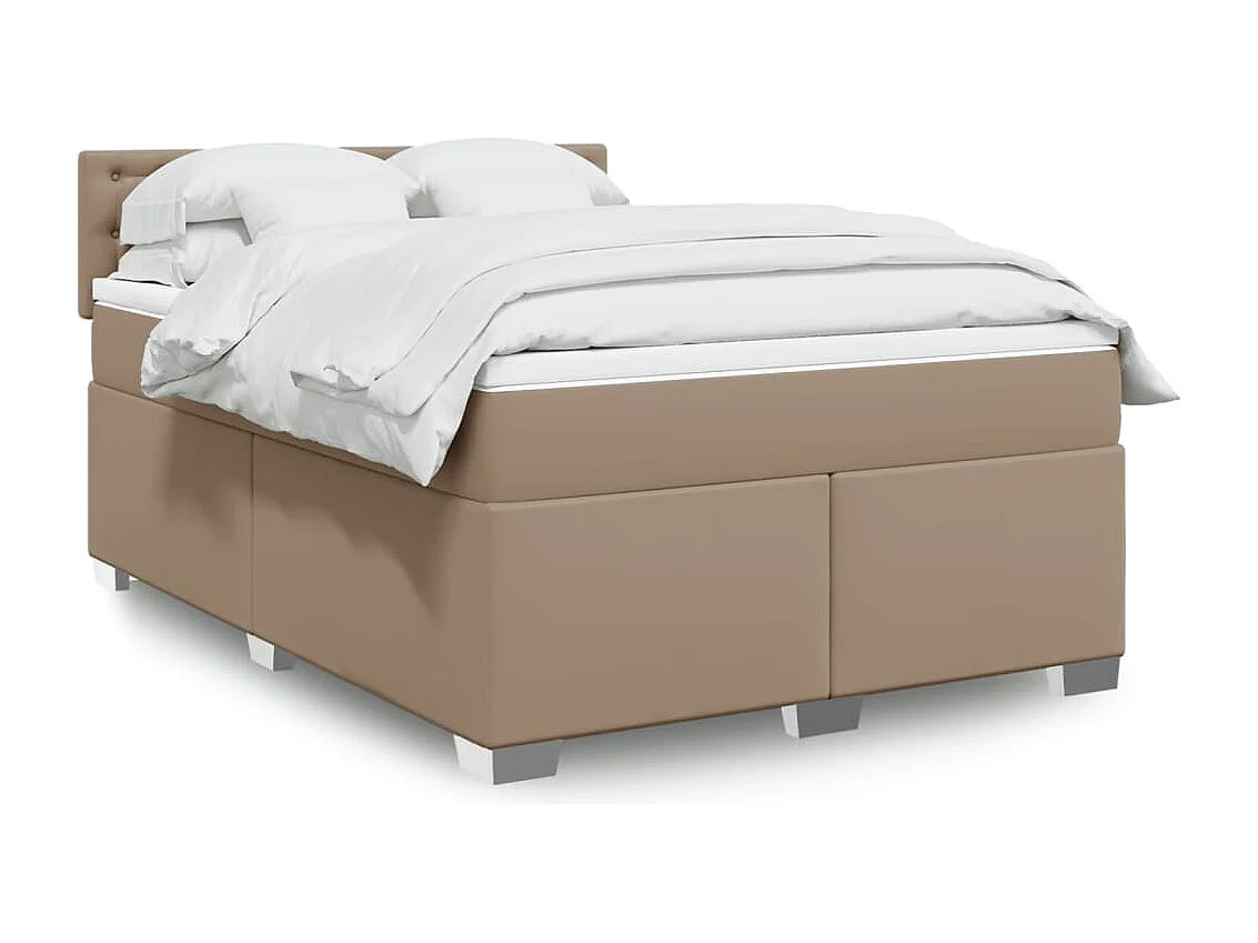 Giroletto a Molle con Materasso Cappuccino 140x200cm Similpelle